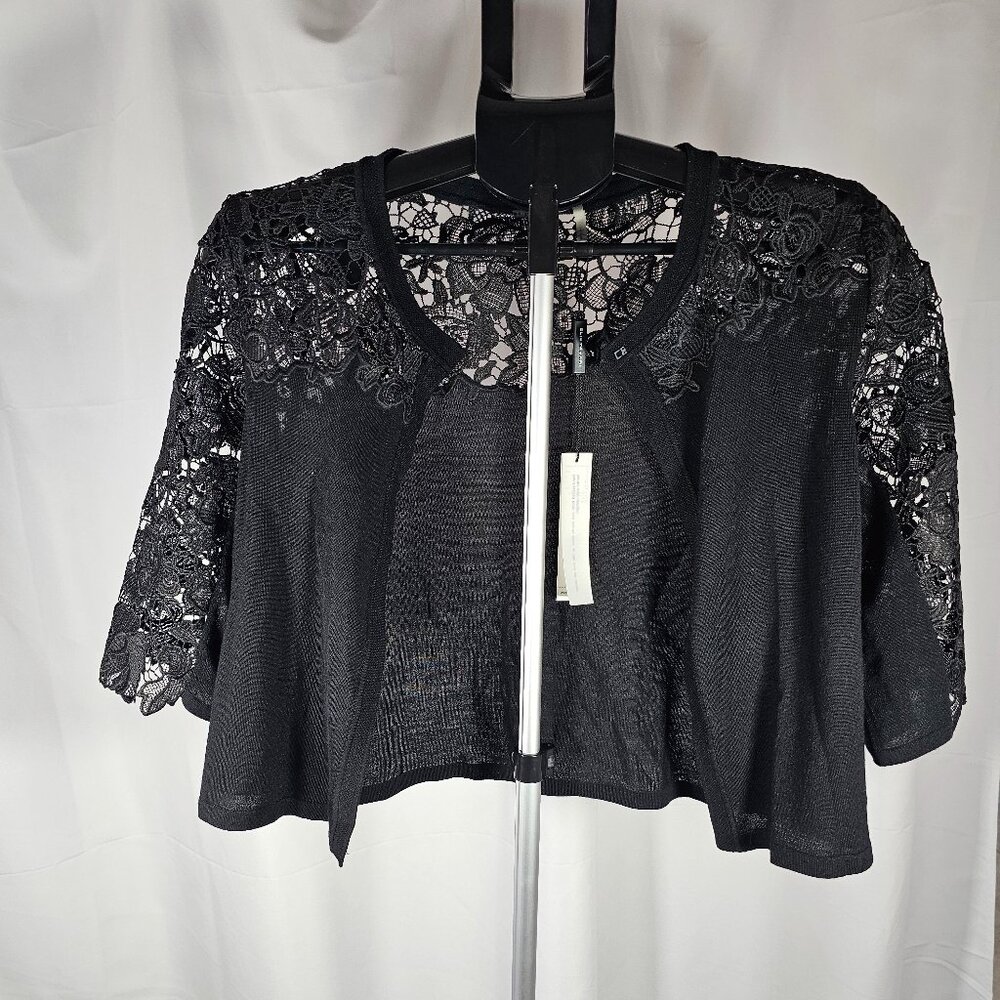 Elie Tahari Black Lace Morocco Sweater Size Large NWT